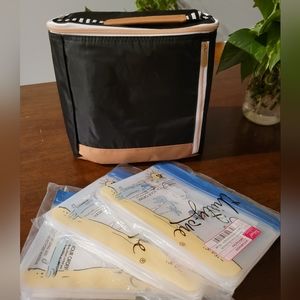 Insulated Bucket Tote - Bold Colorblock with 3 reusable small snack bags